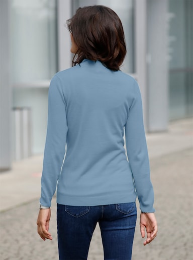 Stehkragenpullover weich wie Kaschmir - bleu