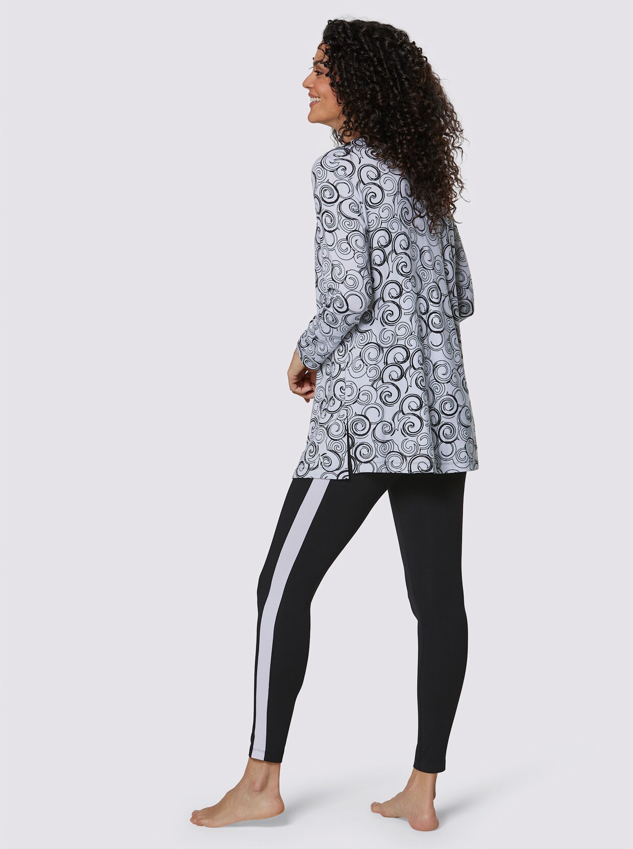 Creation L Premium Modal-Schlafanzug - weiß-schwarz-bedruckt
