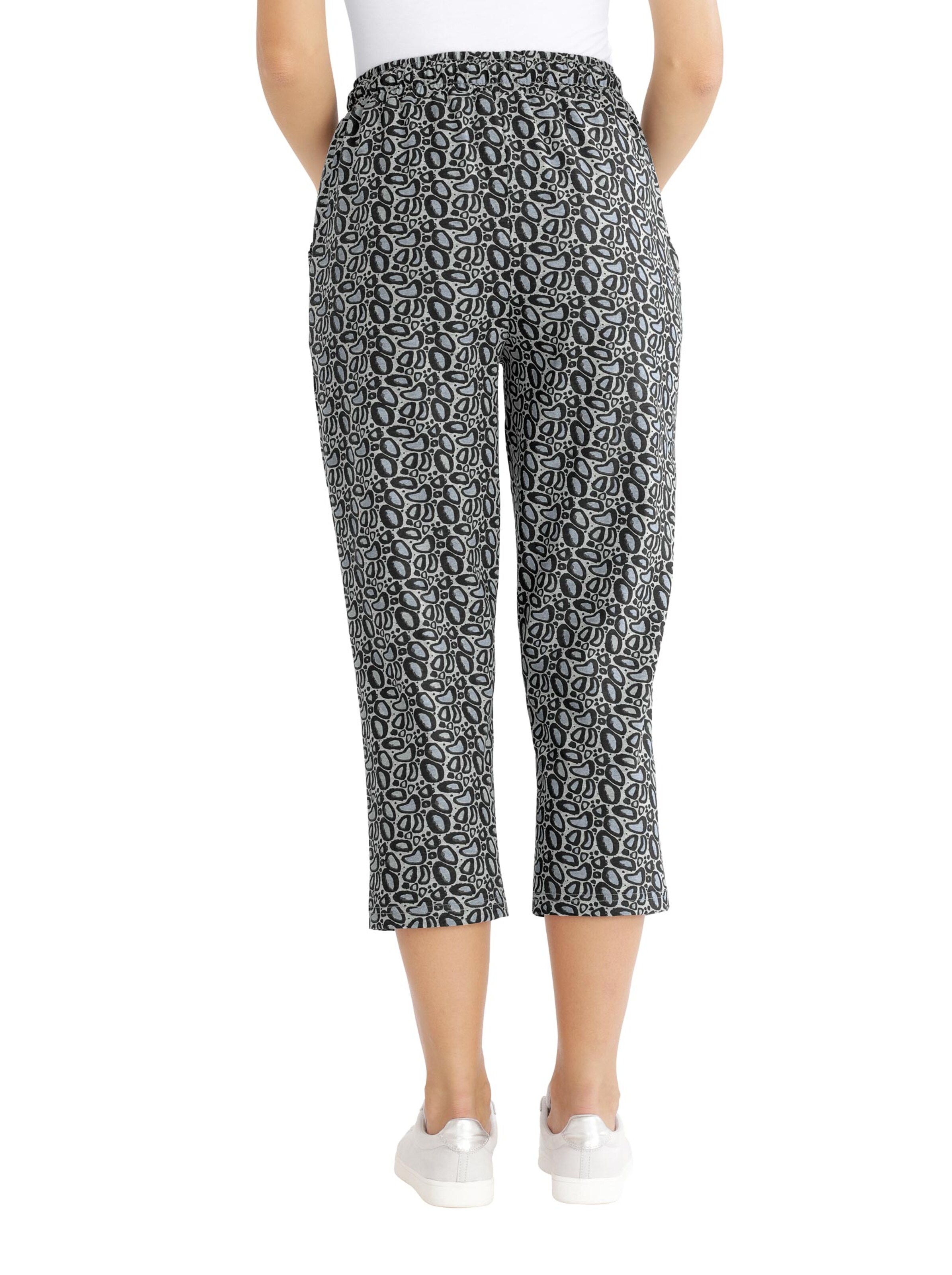 7/8-Freizeithose - grau-bedruckt