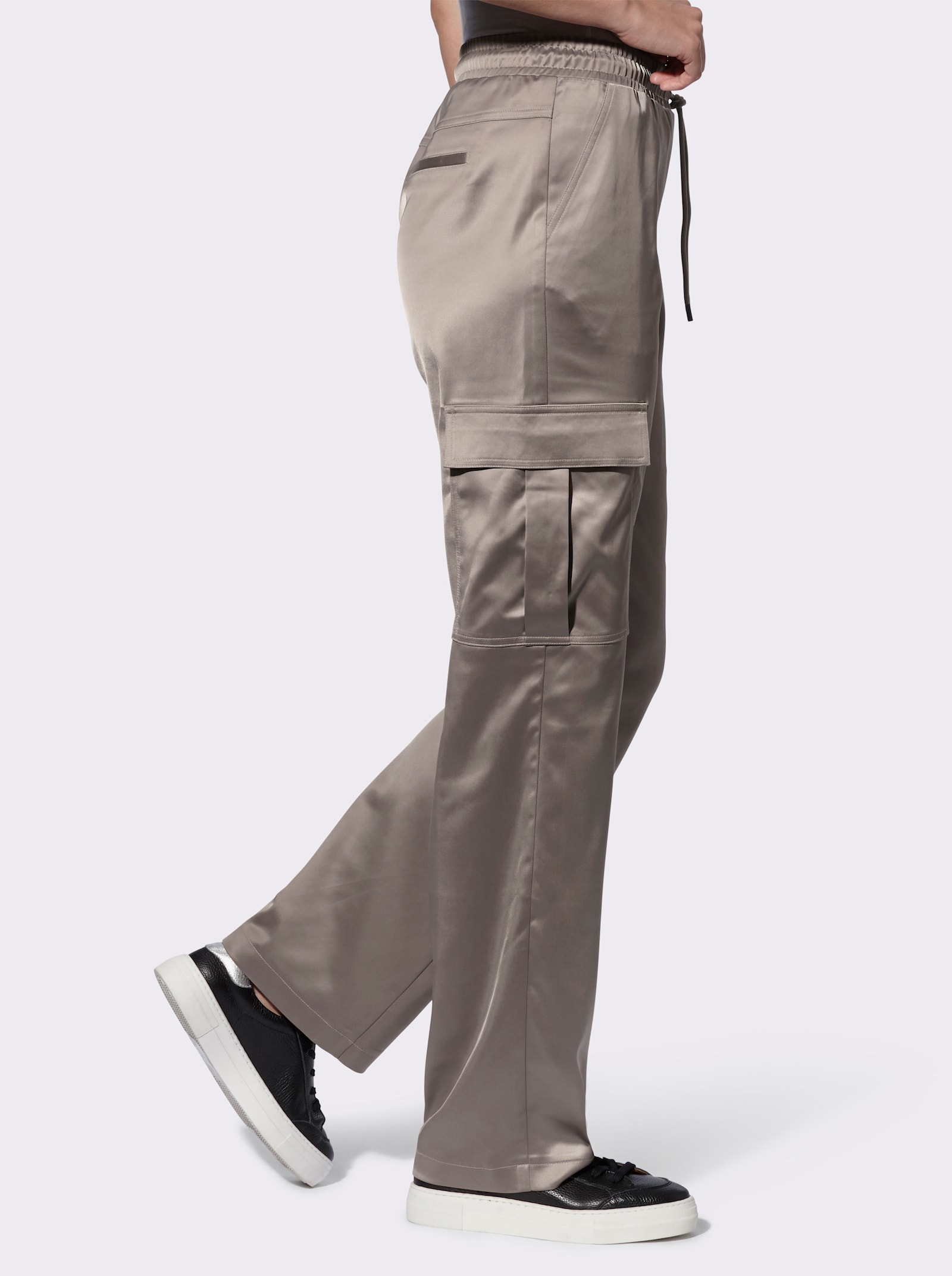 heine Cargohose mit Rundum-Dehnbund - taupe