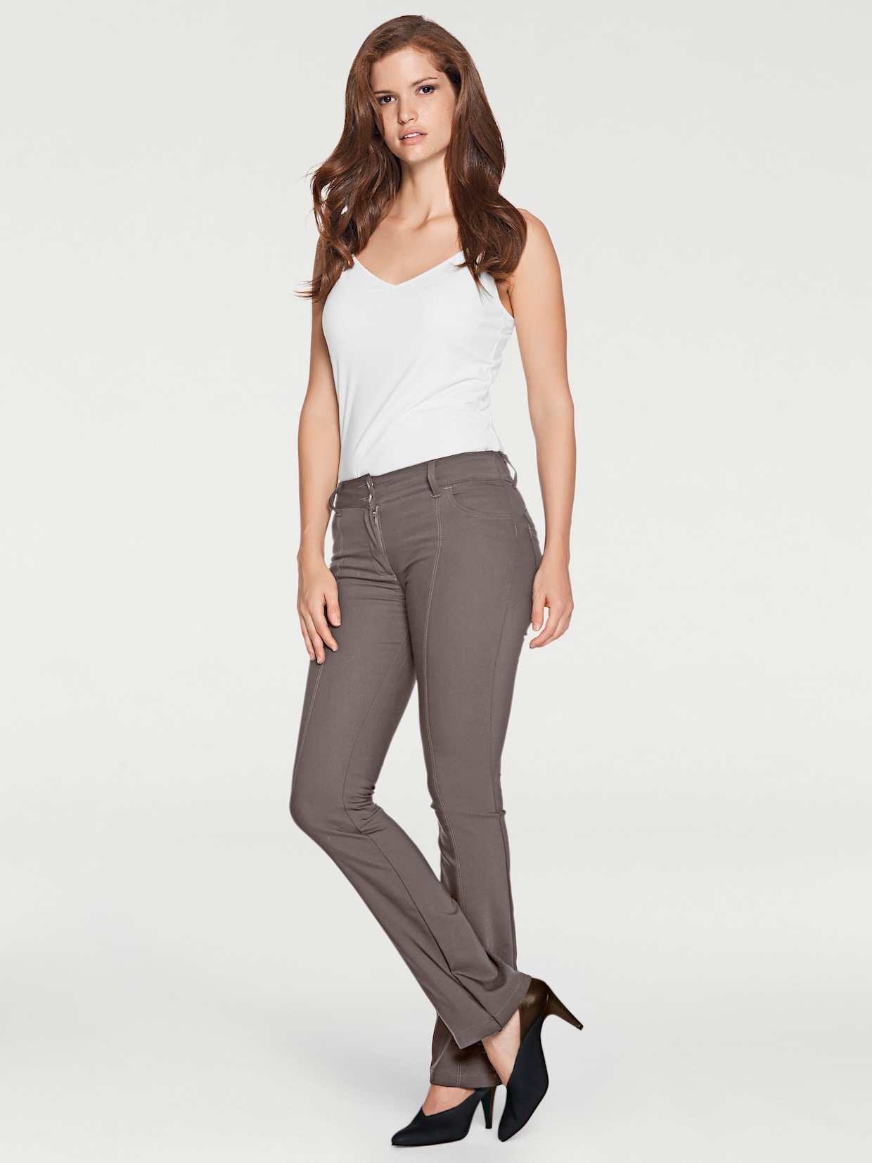 heine Pantalon bootcut - taupe