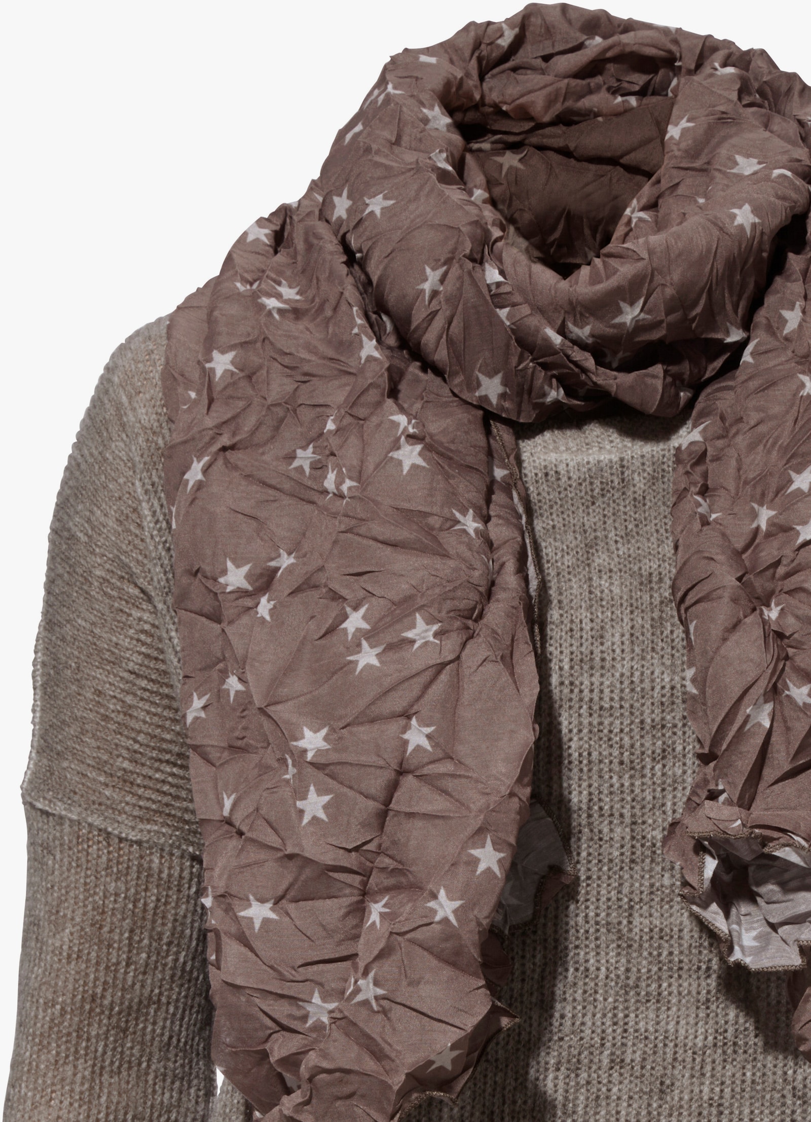 heine 2-in-1-Shirt mit Schal - sand