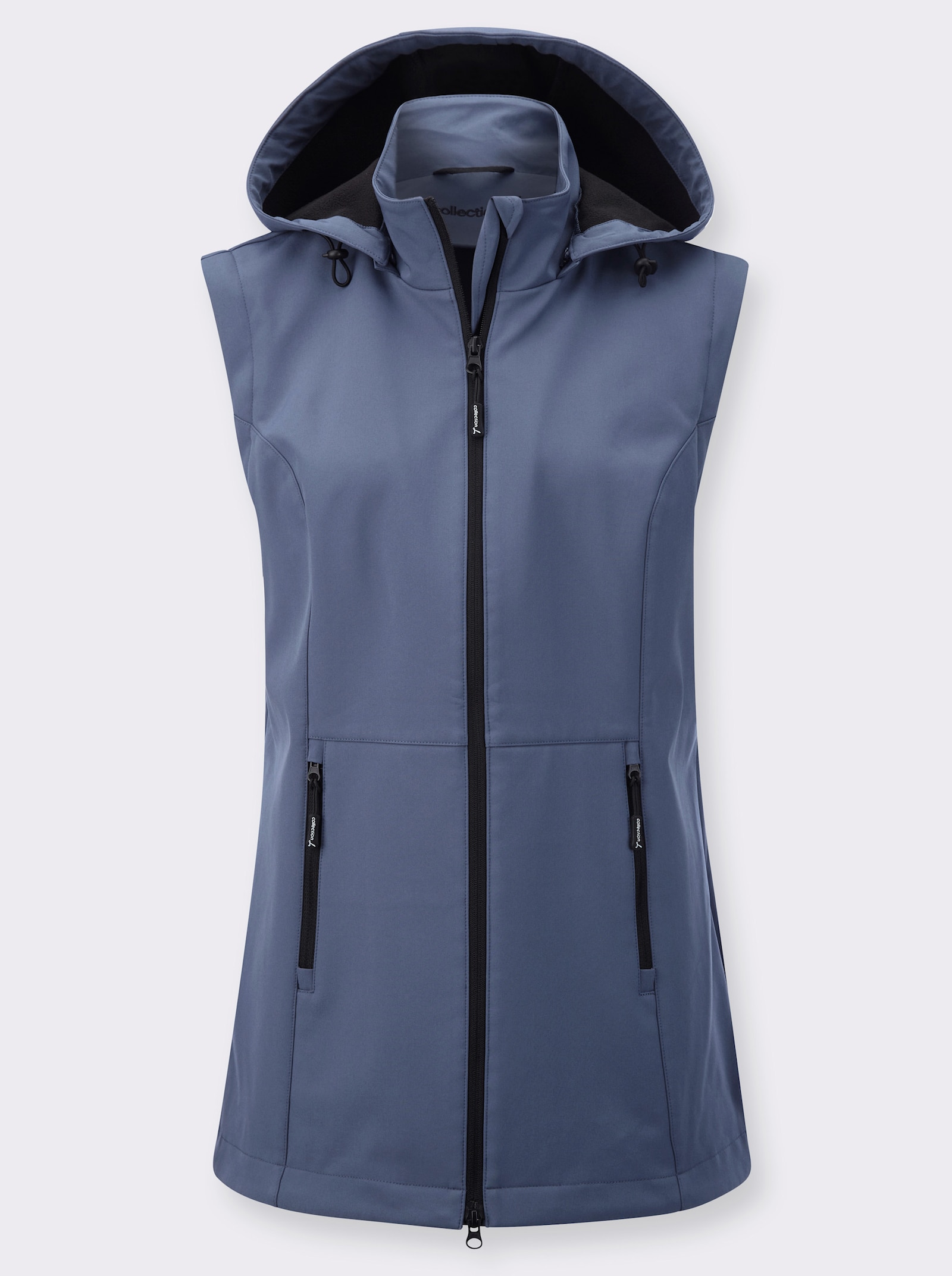 Softshelljacke mit weitenregulierbarer Kapuze - rauchblau