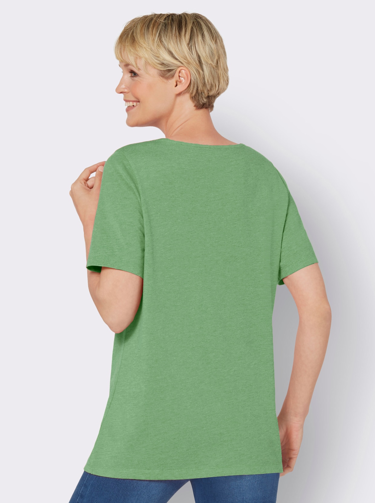 Shirt met korte mouwen - appelgroen gemêleerd