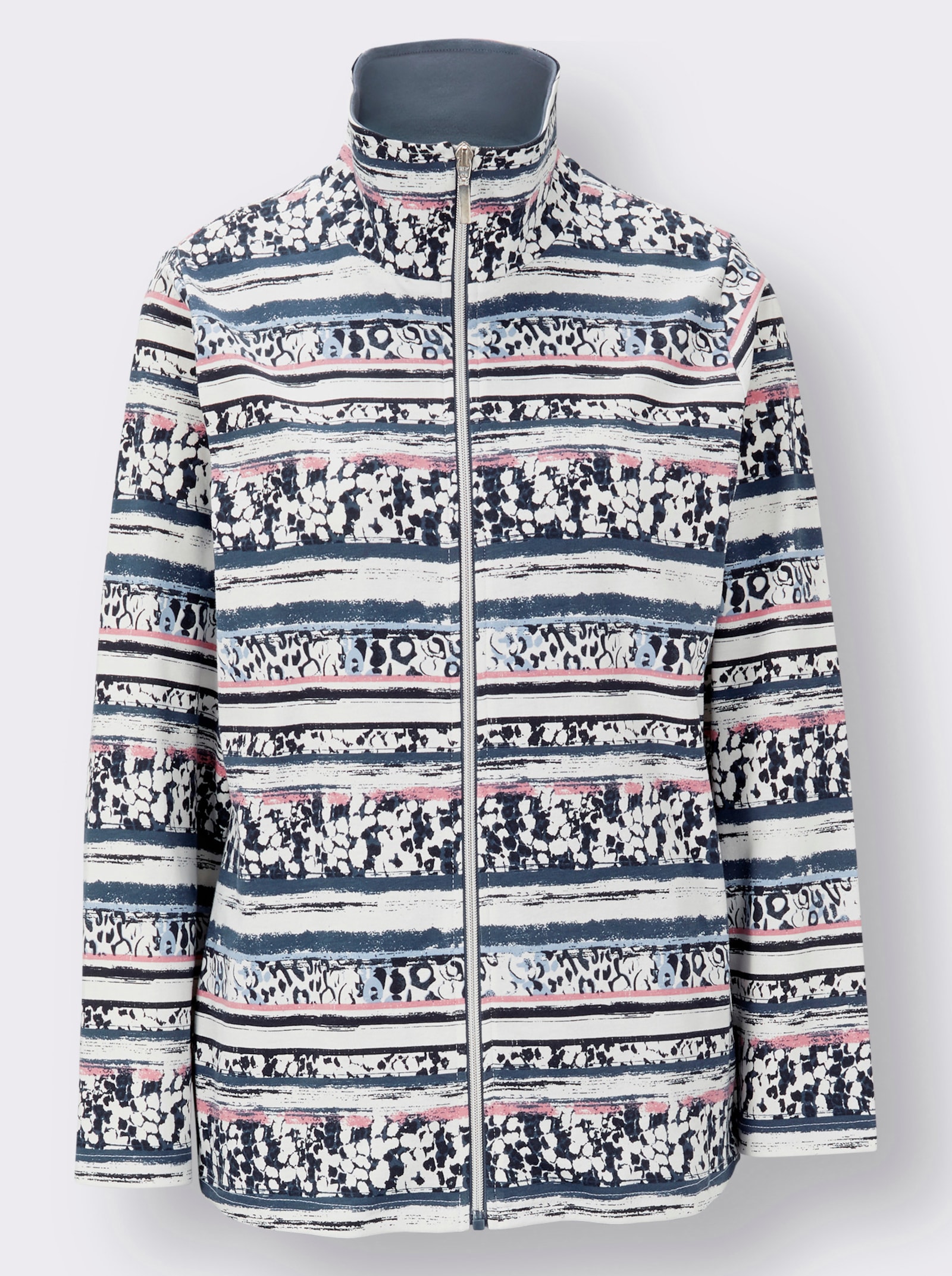 feel good Hausanzug in Interlock-Qualität - rauchblau-gemustert