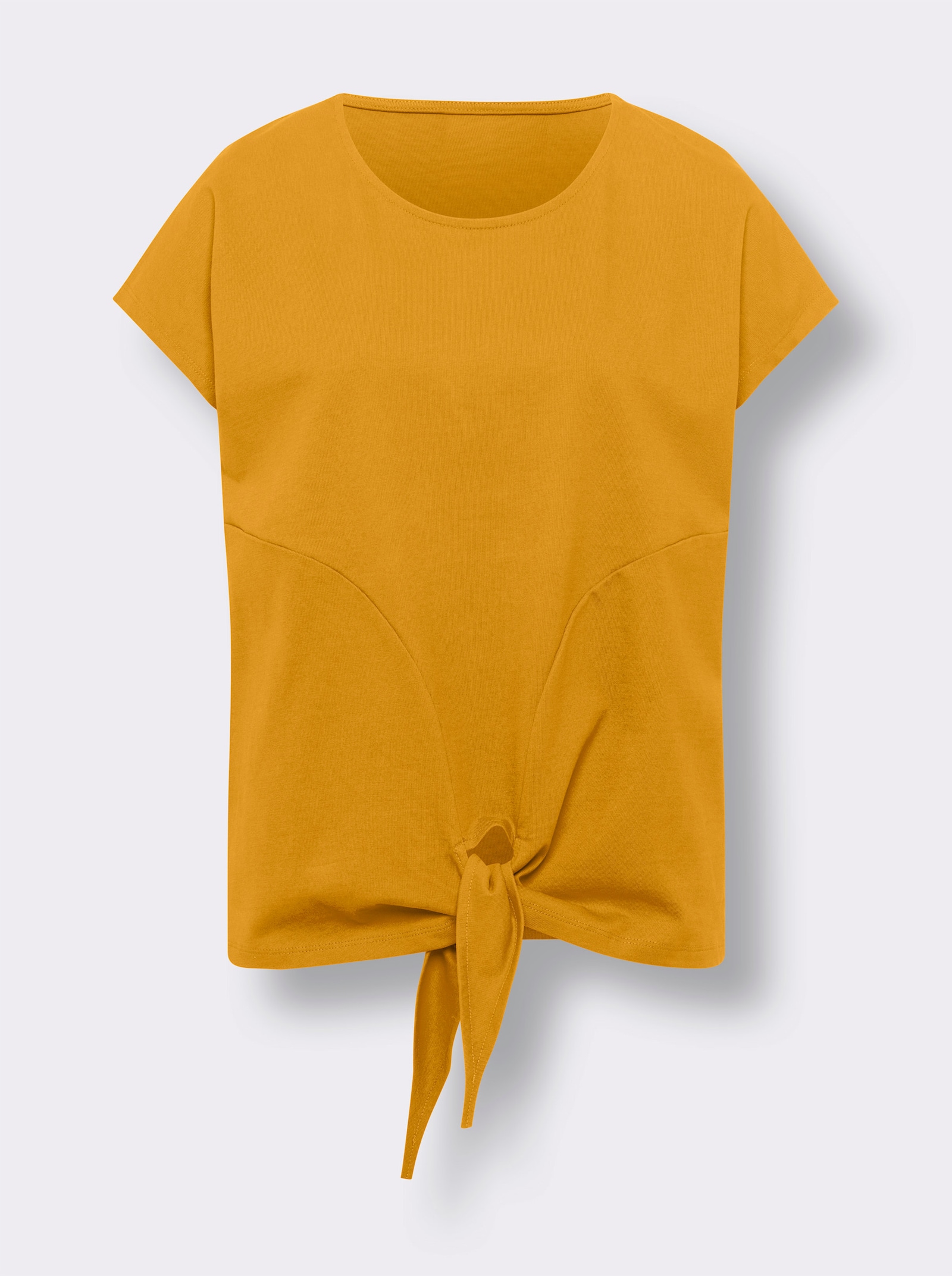 heine Kurzarmshirt mit Knoten-Detail - ocker