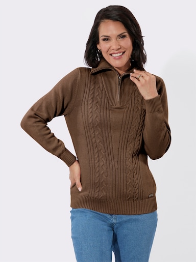 Troyer im Muster-Mix - braun