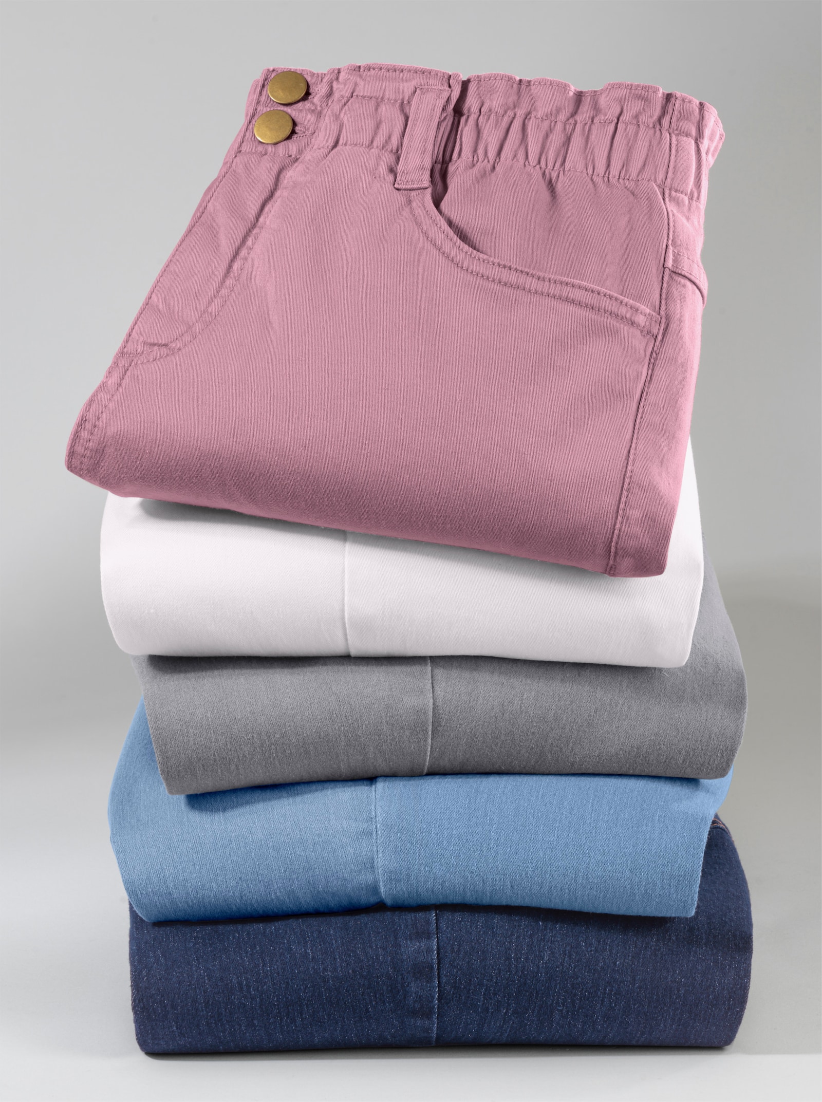 Jeans im Paperbag-Schnitt - hortensie