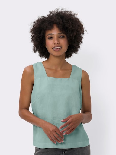 heine Blusentop mit Leinen-Anteil - kalkmint