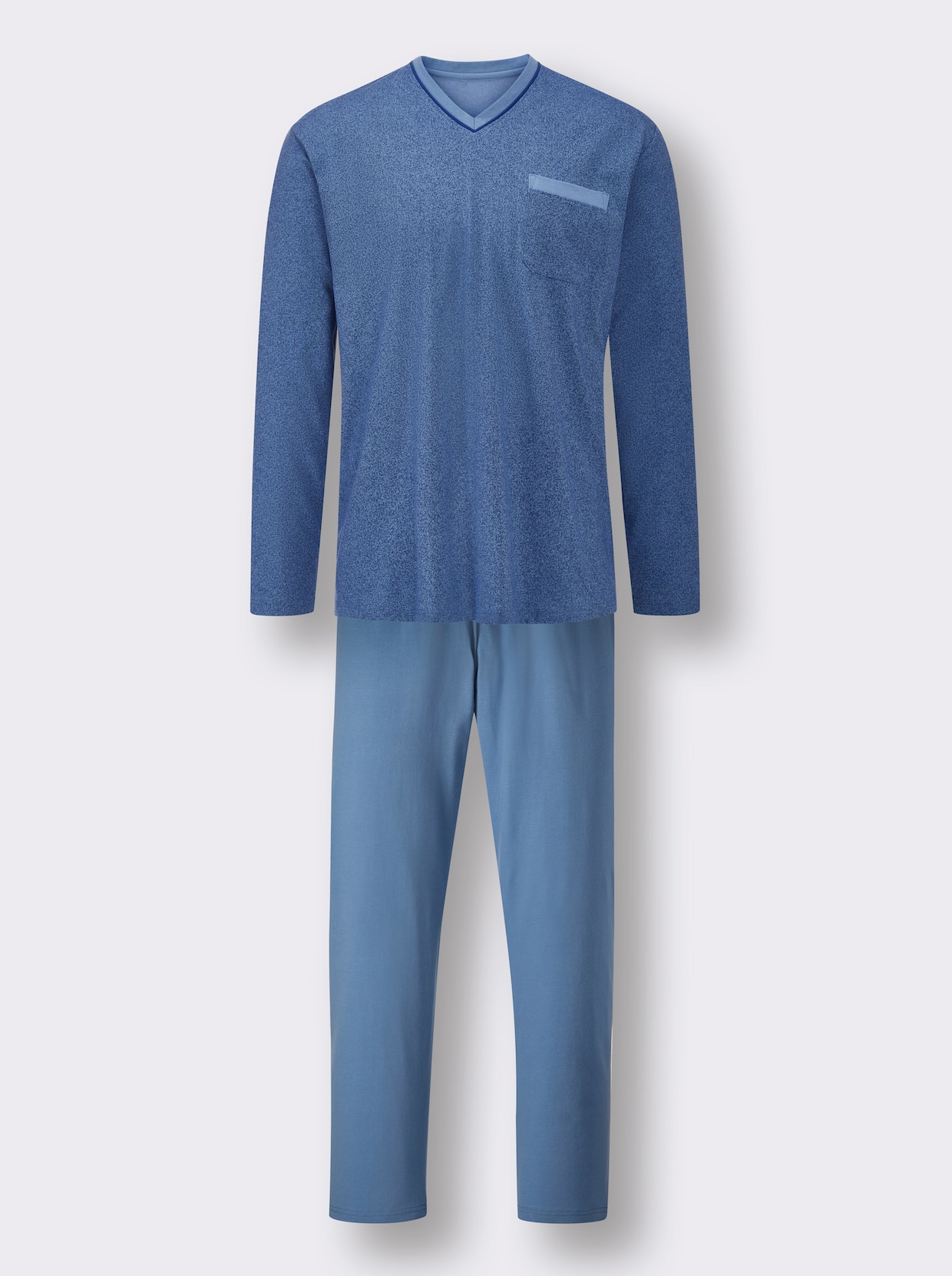 wäschepur men Pyjama - middenblauw geprint