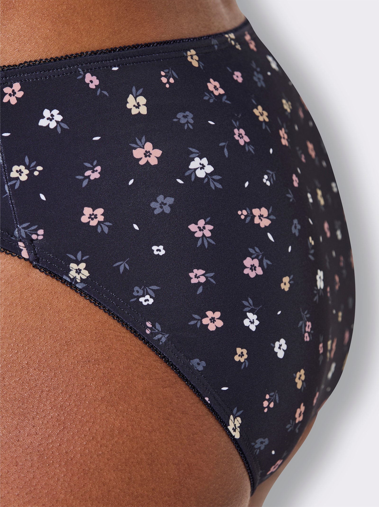 wäschepur Jazzpants mit Mäusezähnchenborte - marine-mauve + marine