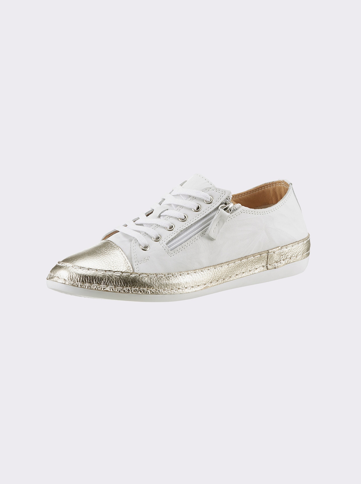 Andrea Conti Chaussures à lacets - blanc-couleur or