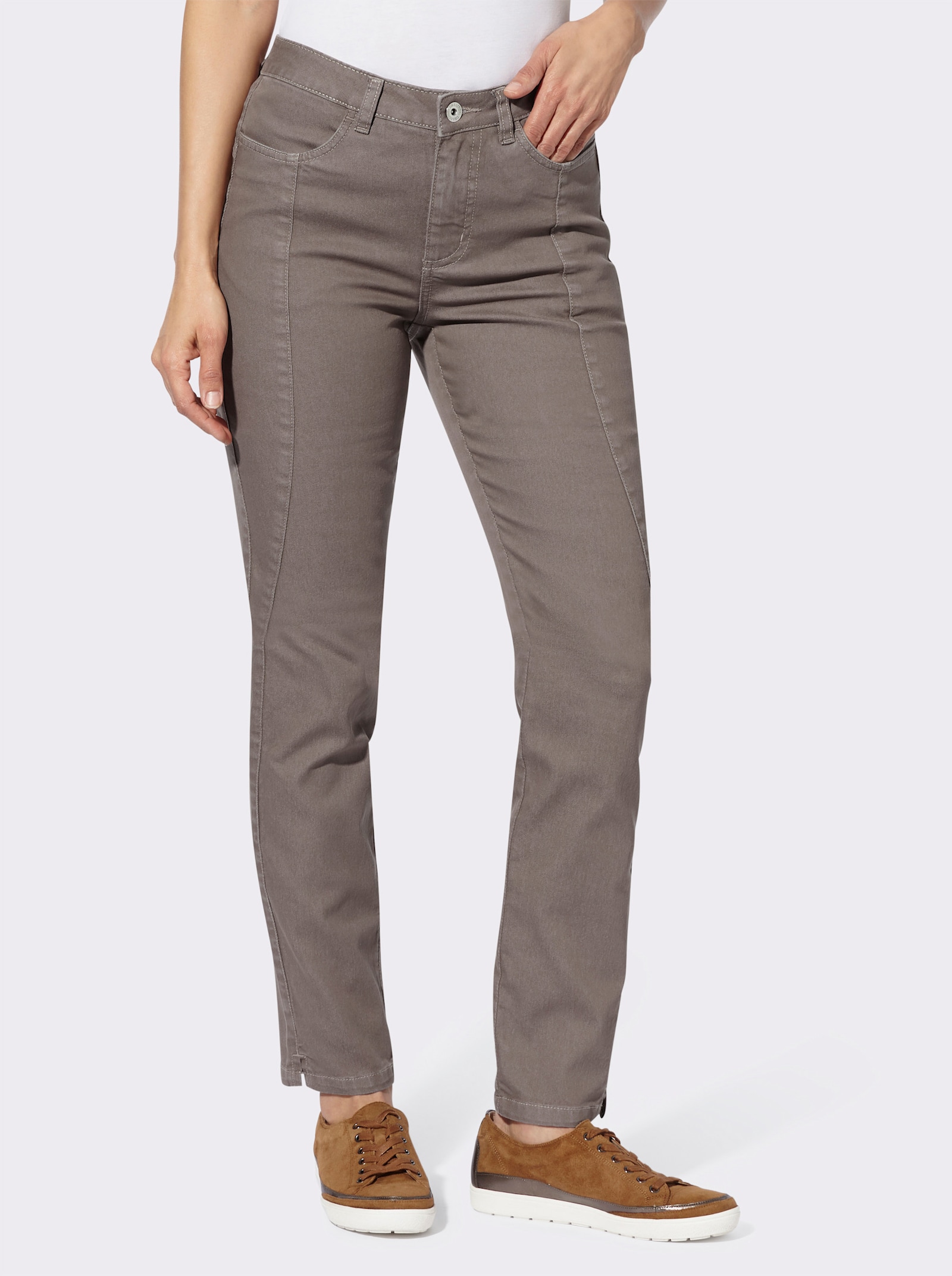 Jeans mit Push up-Effekt - taupe