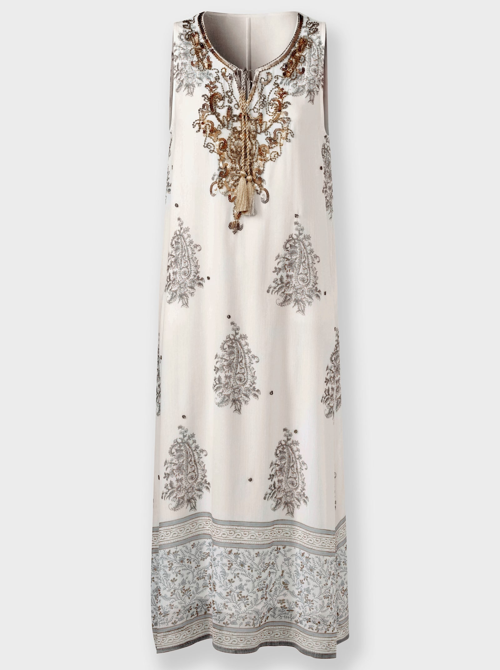 heine Druckkleid mit blickdichtem Futter - ecru-sand-gemustert