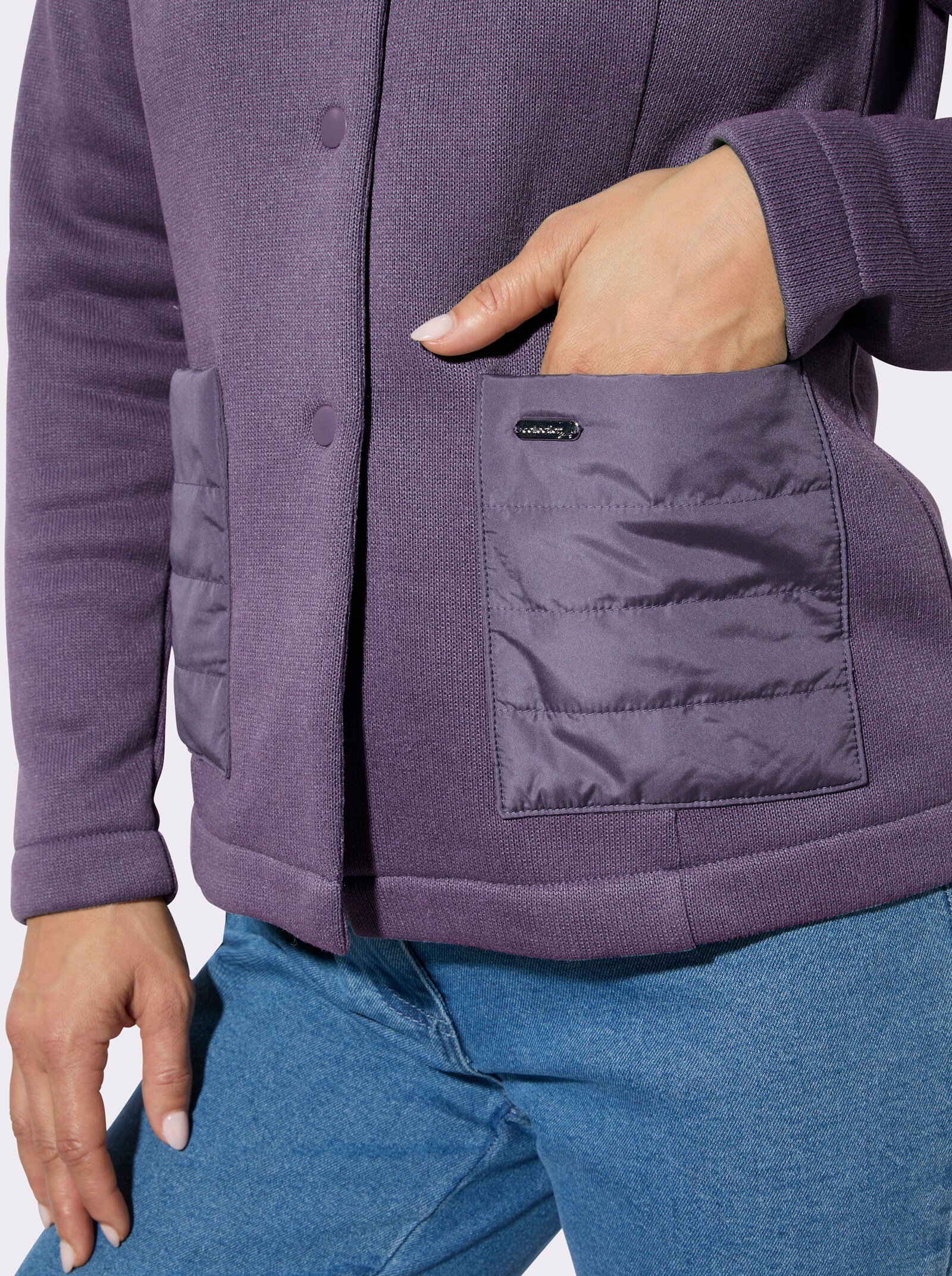 Fleecejacke mit Druckknöpfen - feige