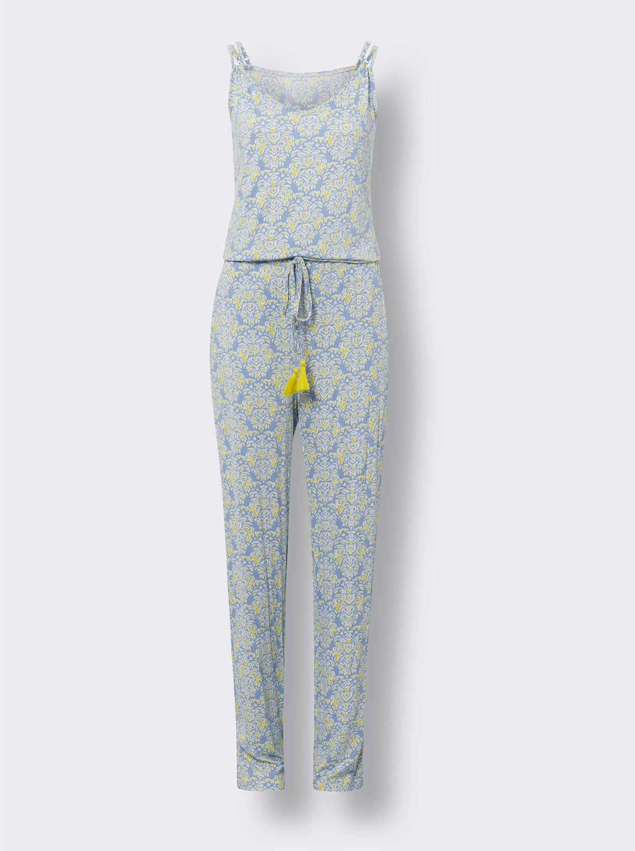 heine Jumpsuit - himmelblau-limone-bedruckt