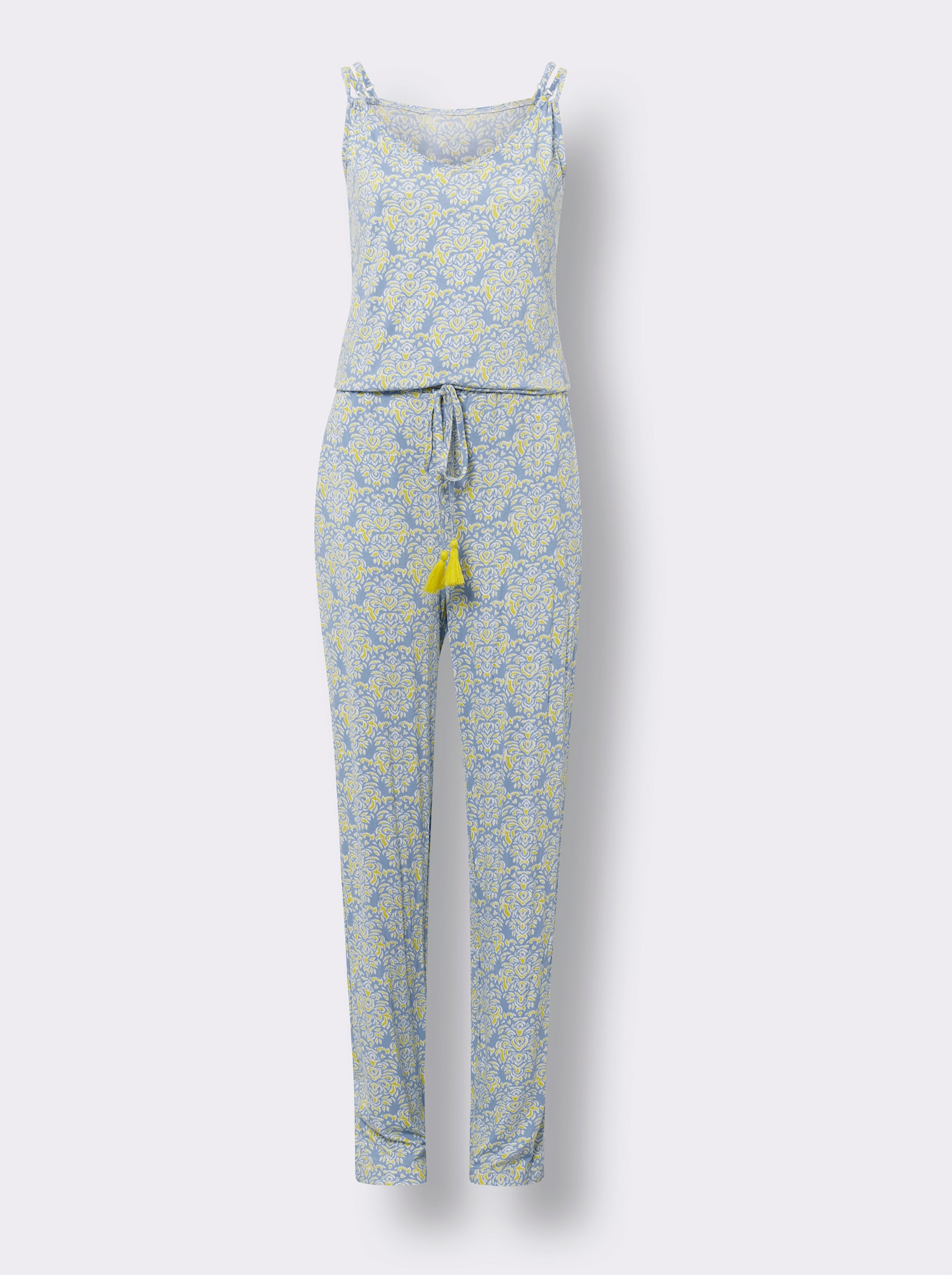 heine Jumpsuit mit Spaghettiträgern - himmelblau-limone-bedruckt