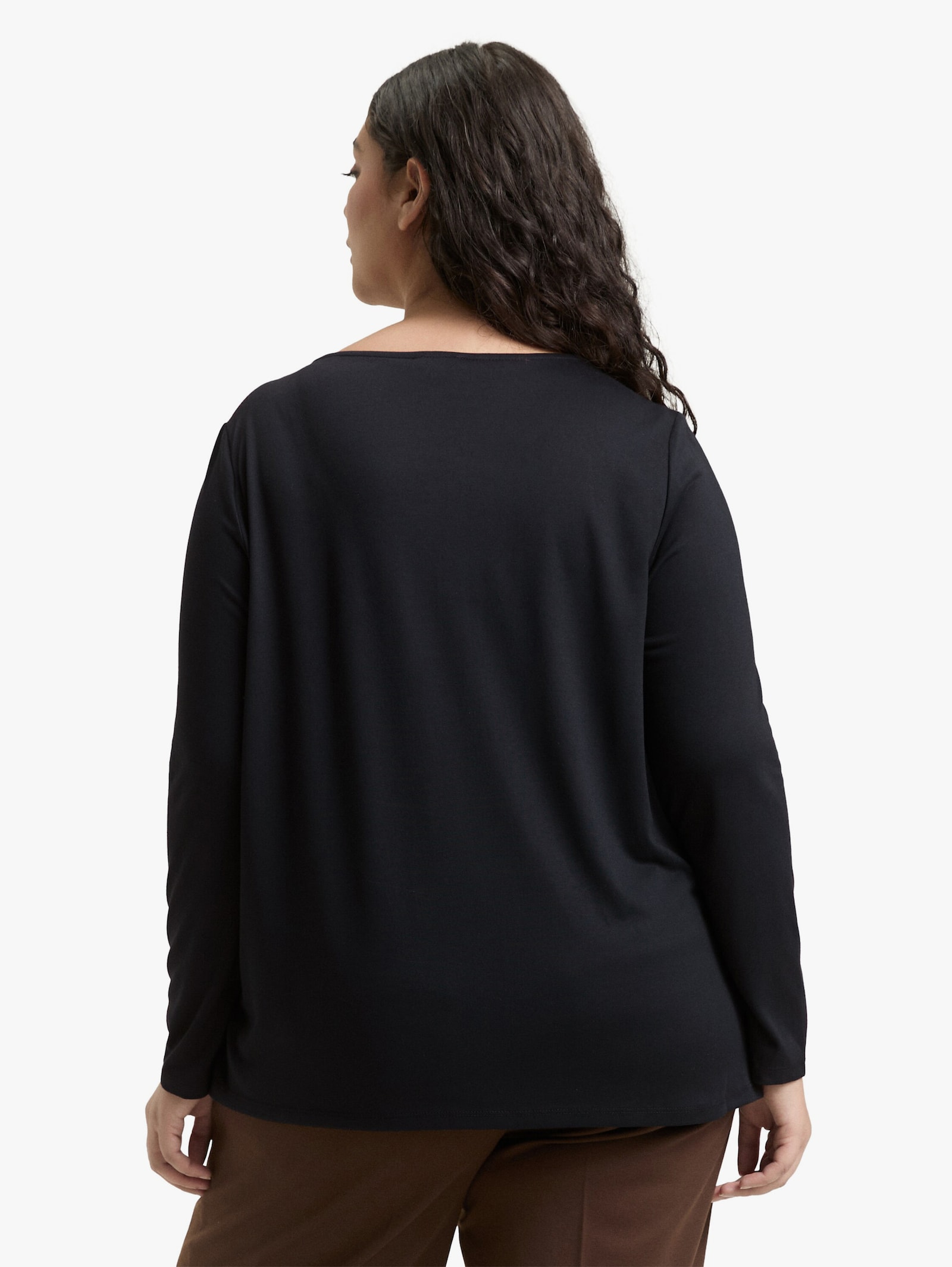 Langarmshirt - brown black big leo print