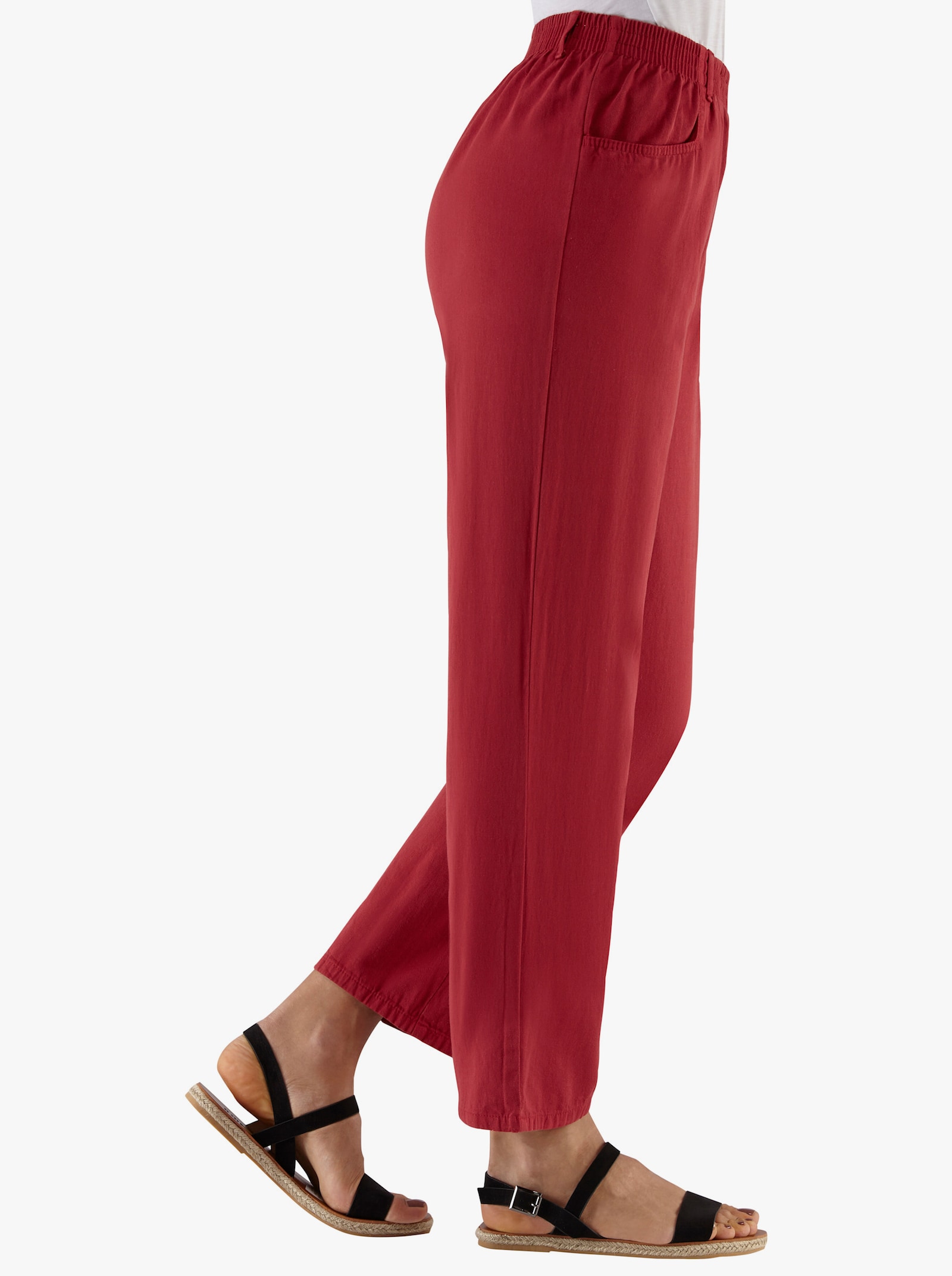 Schlupfhose aus Baumwolle, pflegeleicht - weinrot