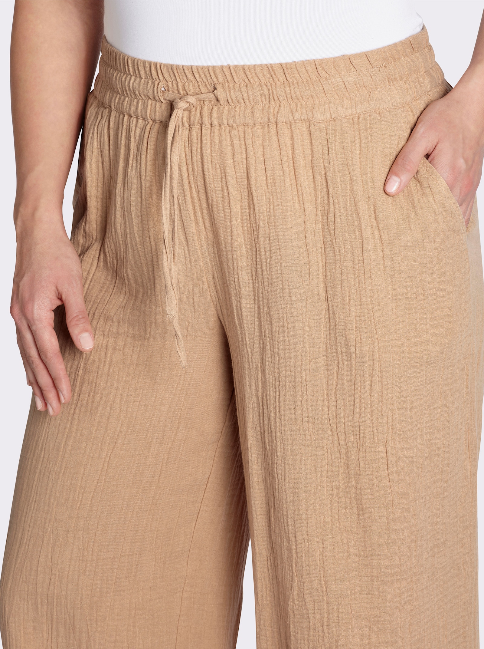 Culotte in Struktur-Qualität - camel