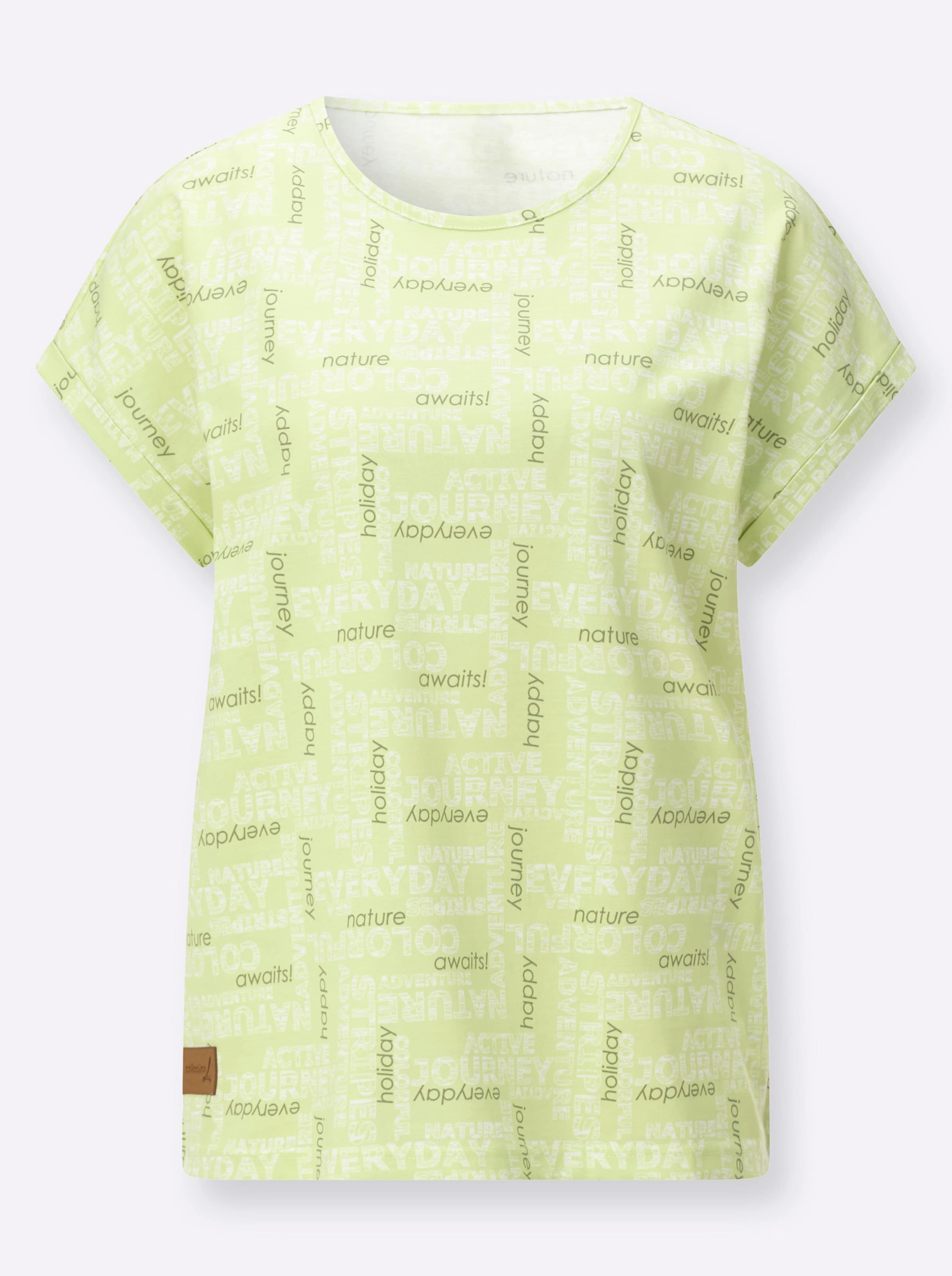 Pistazie-Ecru-Bedruckt Print-Shirt - Bild 2
