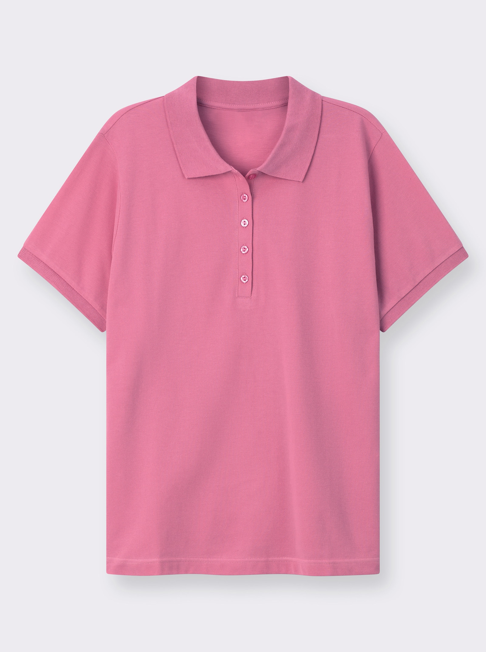 Poloshirt mit Seitenschlitzen - pink