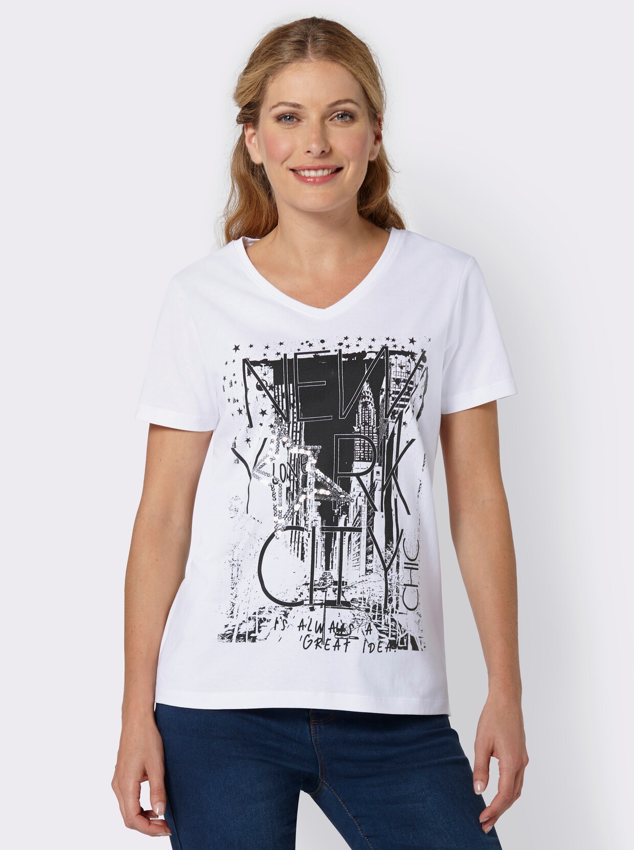Kurzarmshirt - weiss
