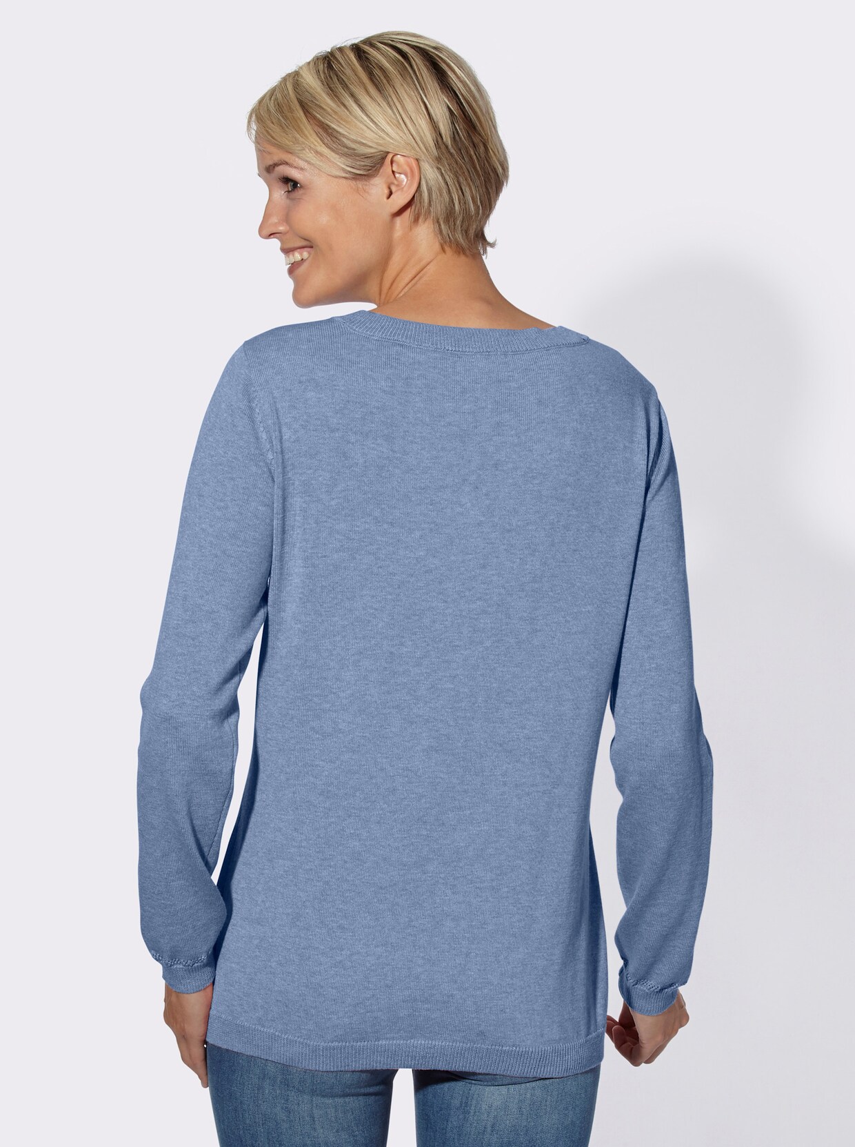 Pullover met lange mouwen - bleu gemêleerd