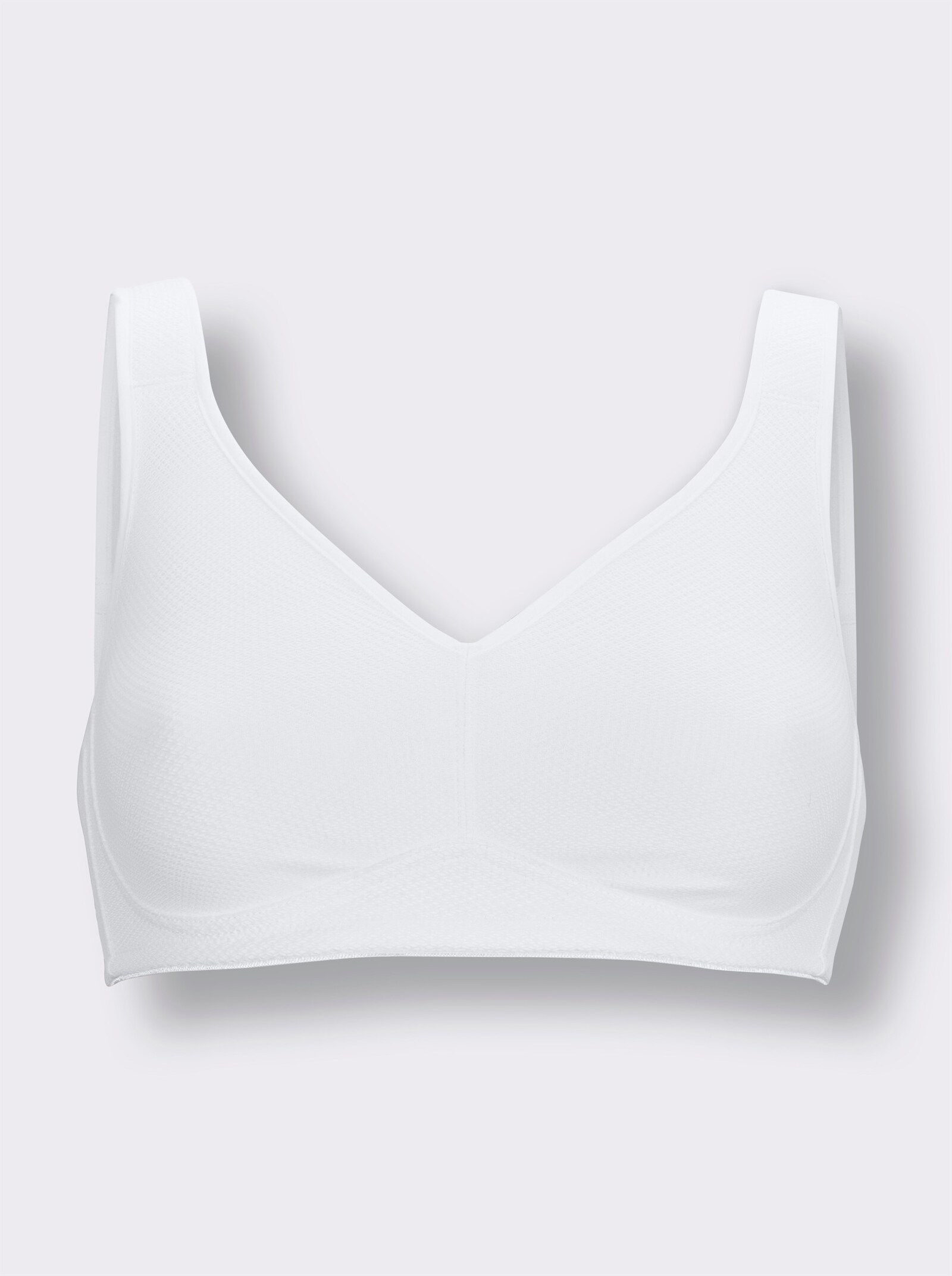 wäschepur Sport-BH ohne Bügel mit Netzstruktur - weiß