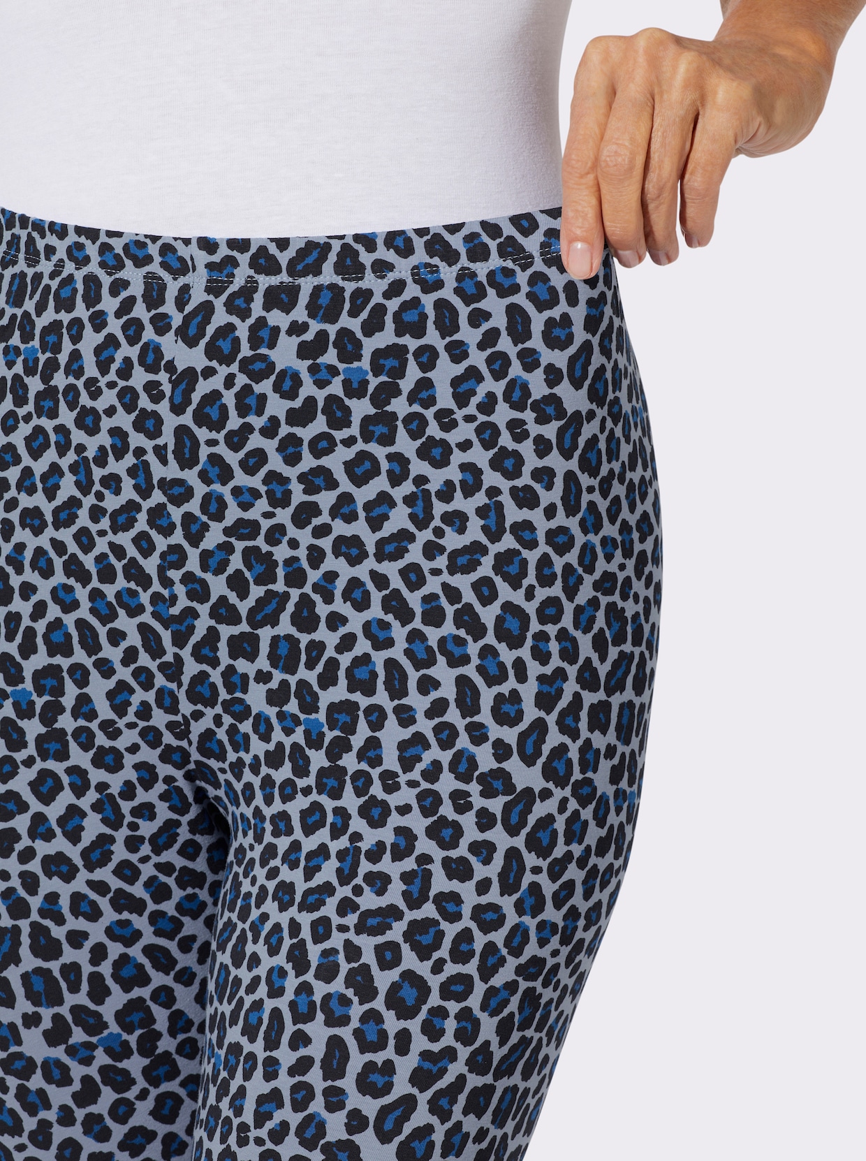 Leggings im Leo-Dessin - royalblau-bedruckt