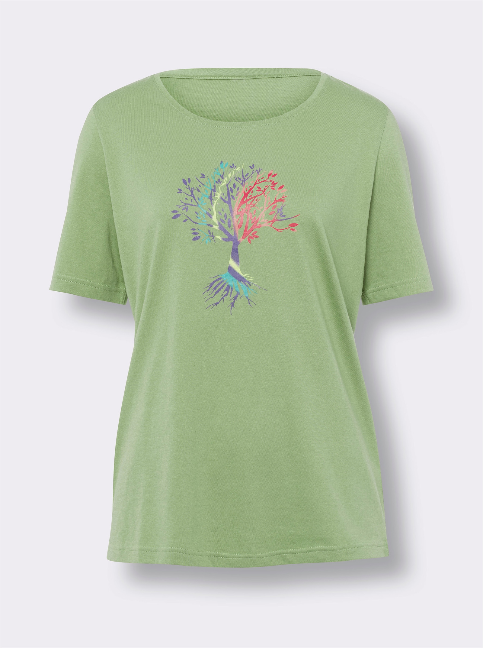 Kurzarmshirt mit platziertem Druck - reseda-jeansblau