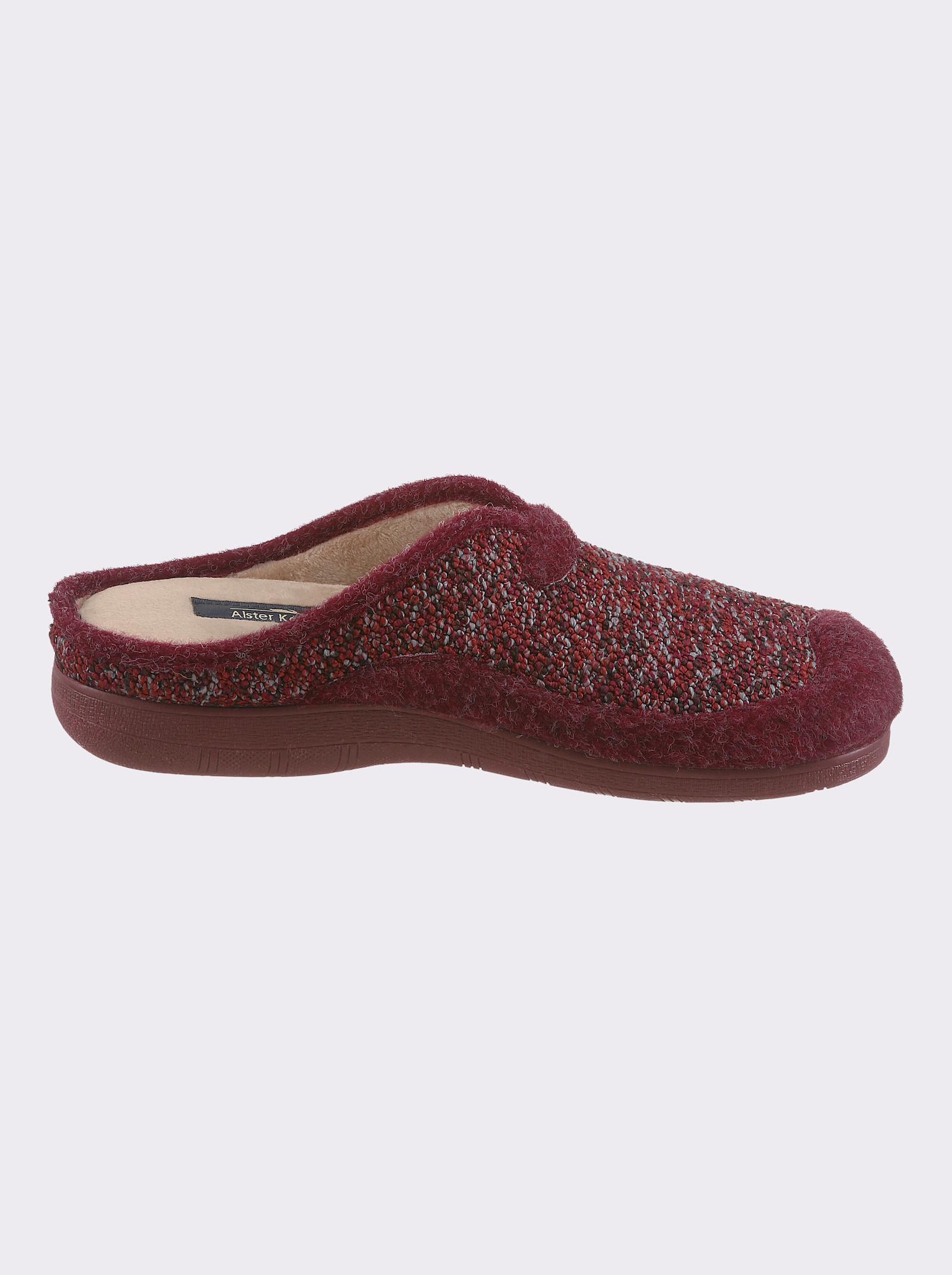 Pantoffel mit Polsterung - rot-gemustert