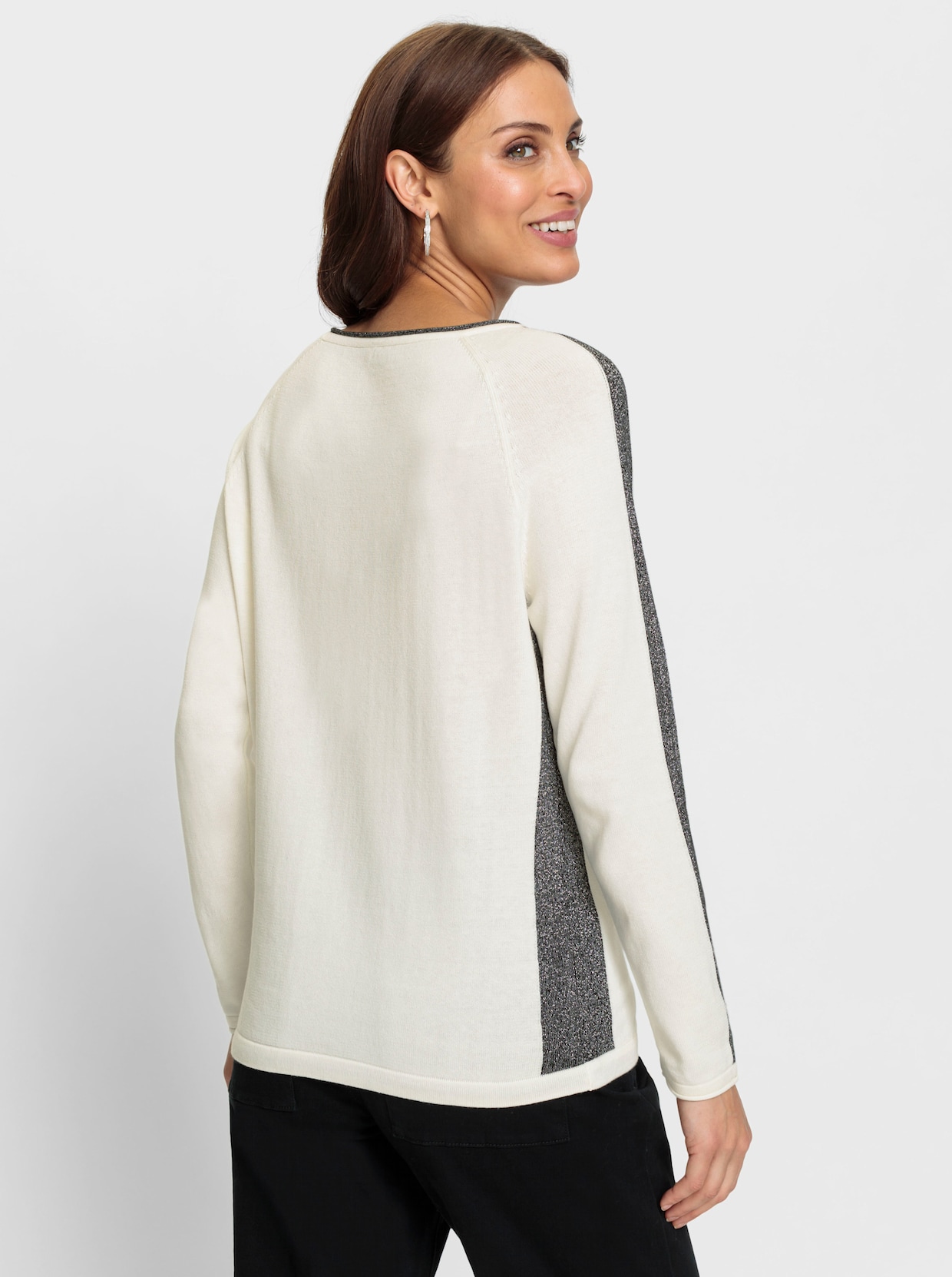 Pullover - weiss-schwarz-gemustert