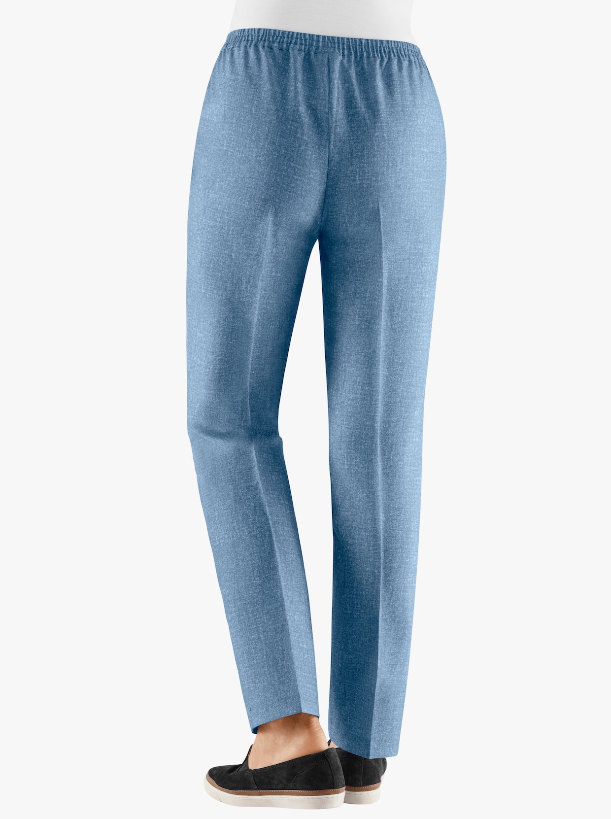 comfortbroek - blauw gemêleerd + marine gemêleerd