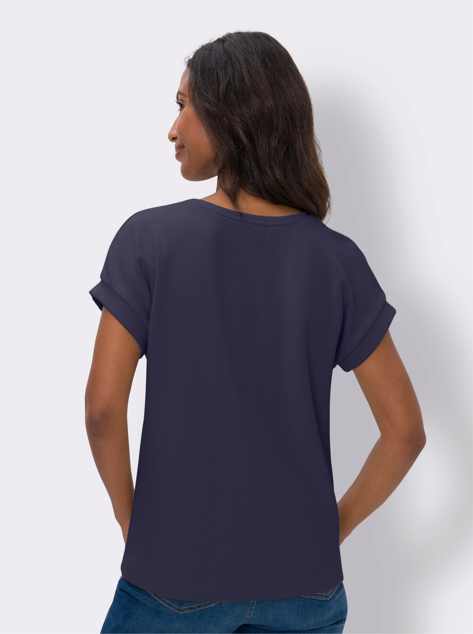 heine Sweatshirt aus Strukturware - marine