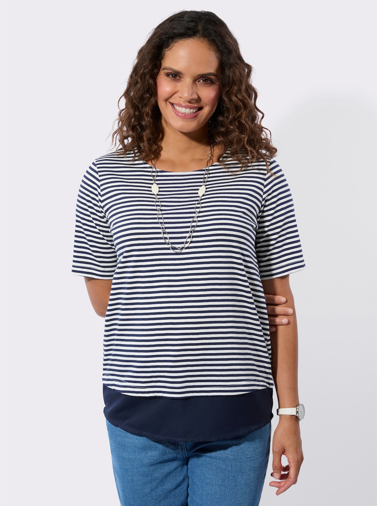 Ringelshirt - marine-ecru-geringelt