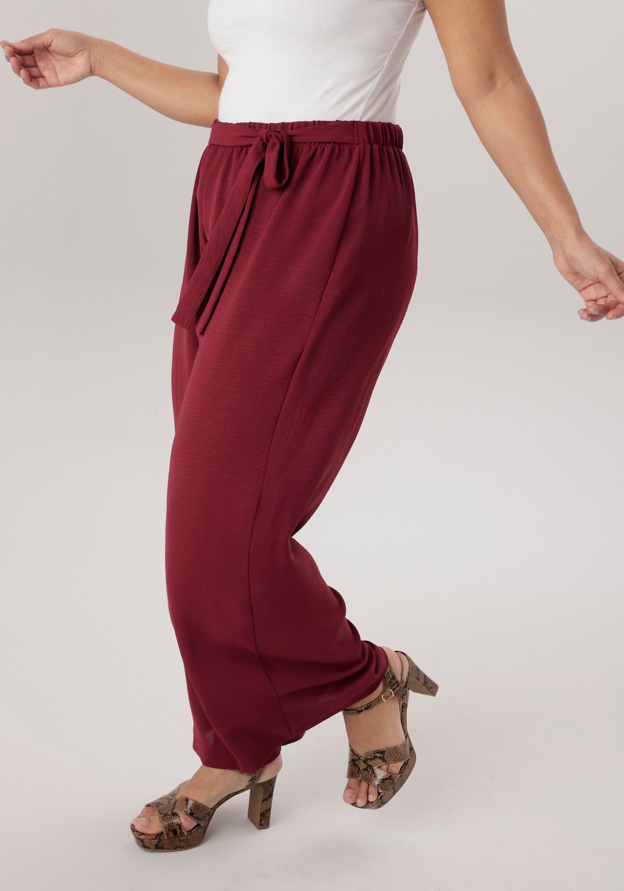 Aniston PLUS Schlupfhose - dunkelrot