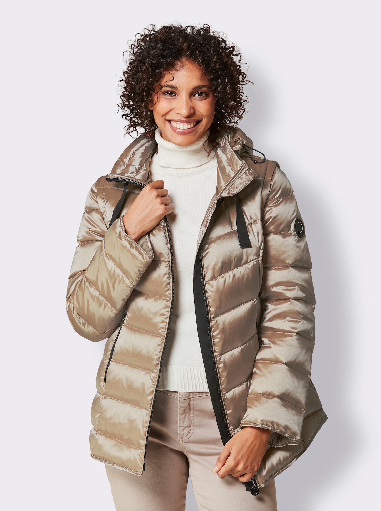 CREATION L PREMIUM Veste en duvet, 2 façons de la porter - beige