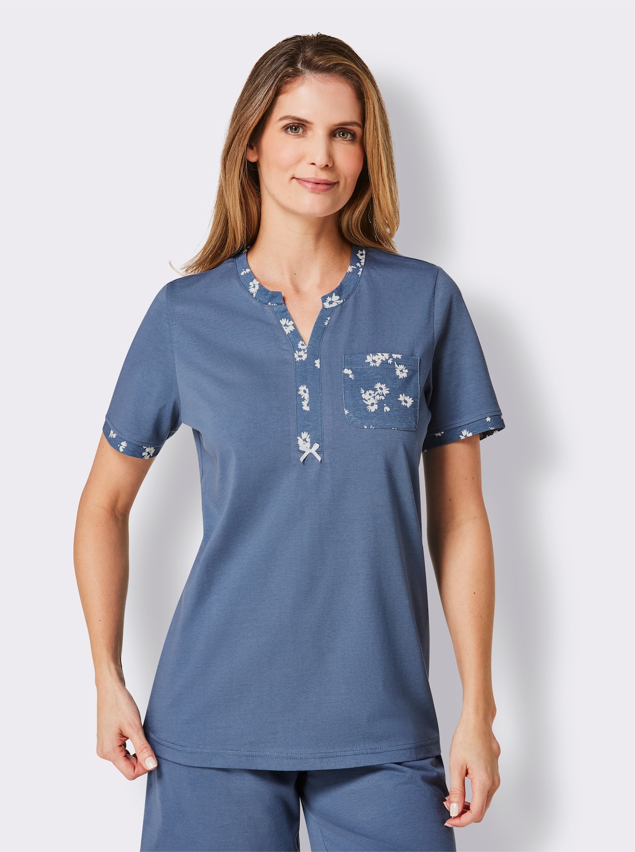 wäschepur Schlafanzug-Shirt - jeansblau