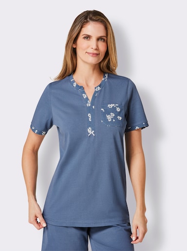 wäschepur Schlafanzug-Shirt - jeansblau