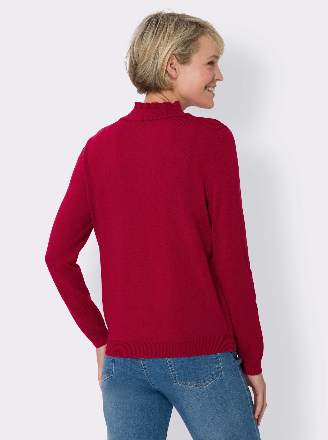 Pullover met opstaande kraag - rood