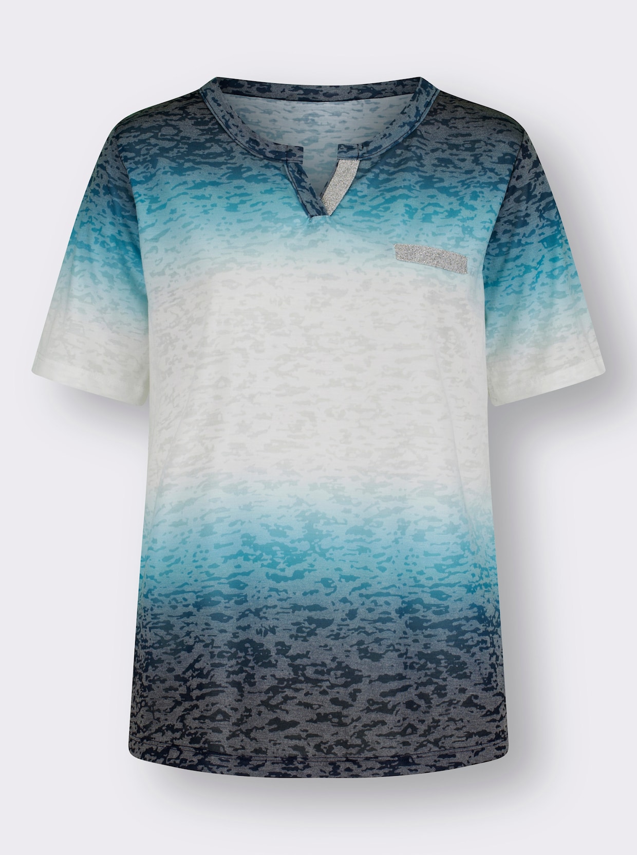 Shirt met korte mouwen - donkerblauw/wit bedrukt