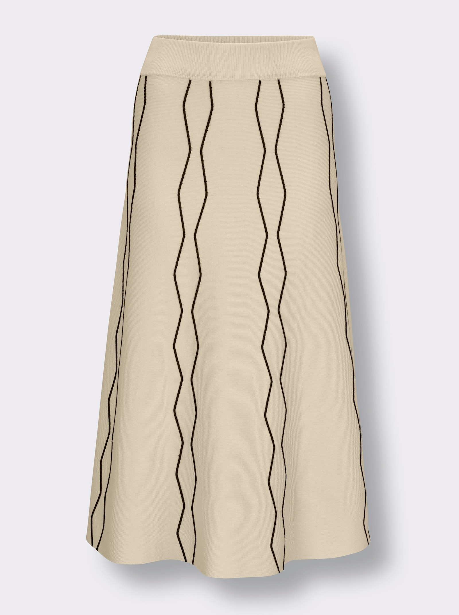 CREATION L PREMIUM Strickrock mit 70% Lyocell - champagner-schwarz