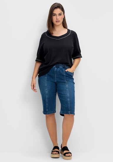 sheego Jeansbermudas - blue denim