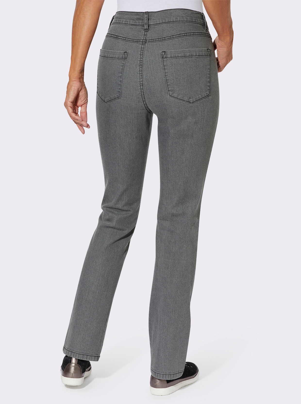 Jeans mit Ziernähten vorne - stone-grey-denim