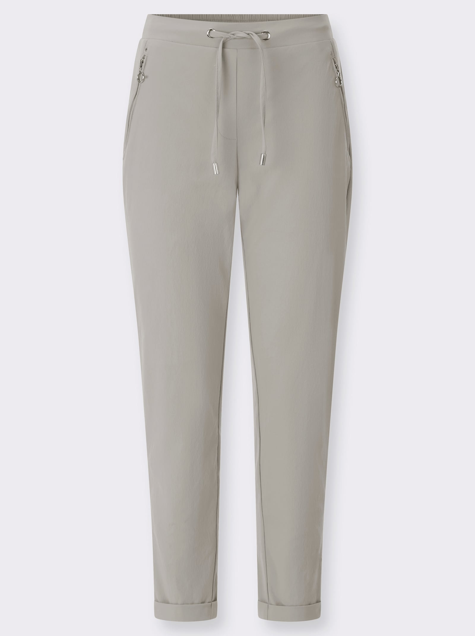 Schlupfhose mit silberfarbigen Details - hellgrau