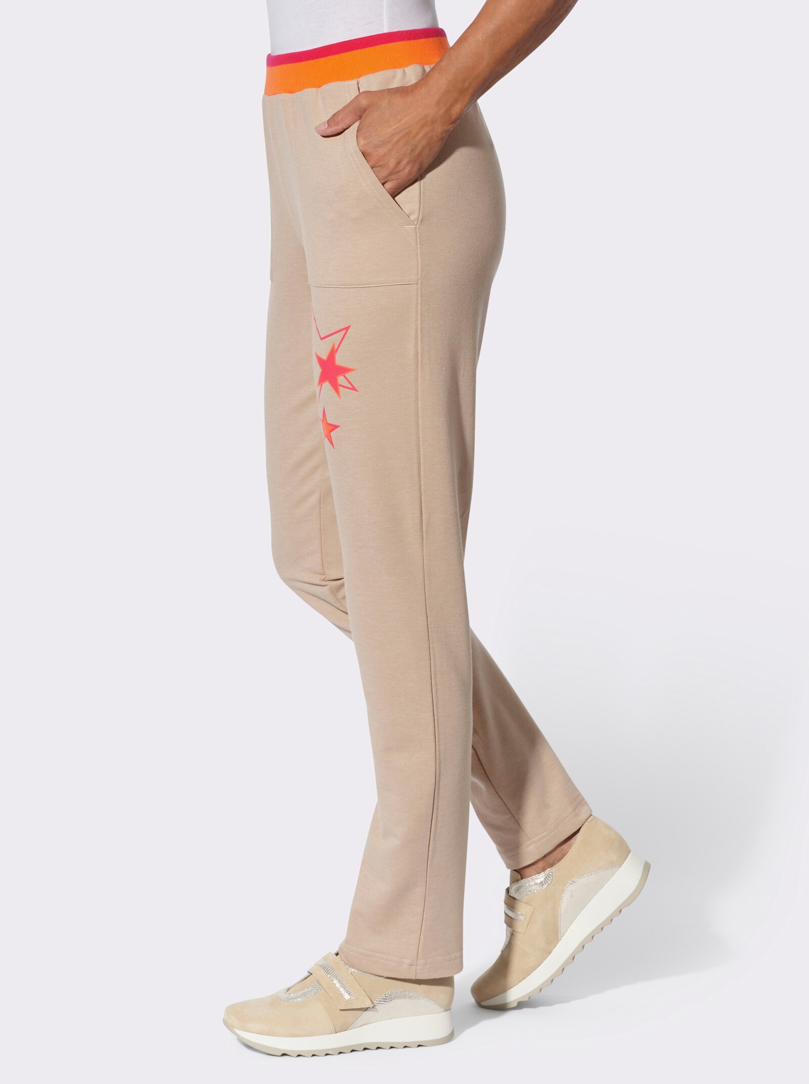 Sweathose mit Kontrast-Details - sand-pink