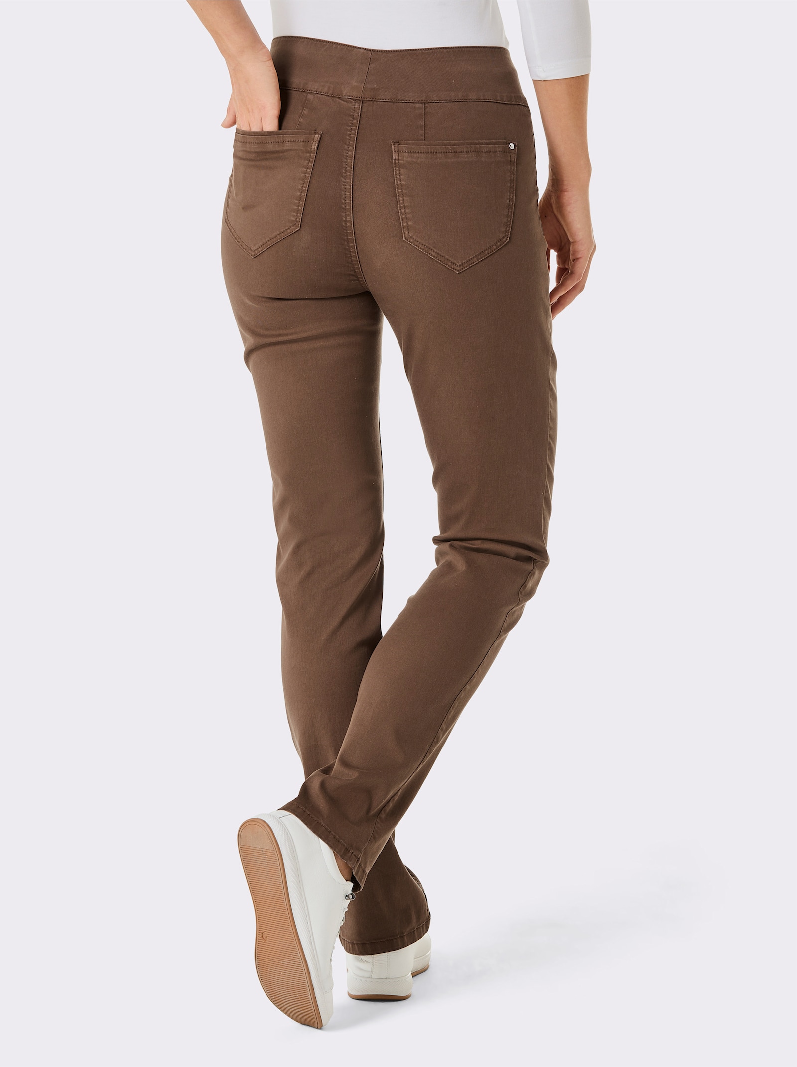 CREATION L PREMIUM Comfortjeans van twill - bruin