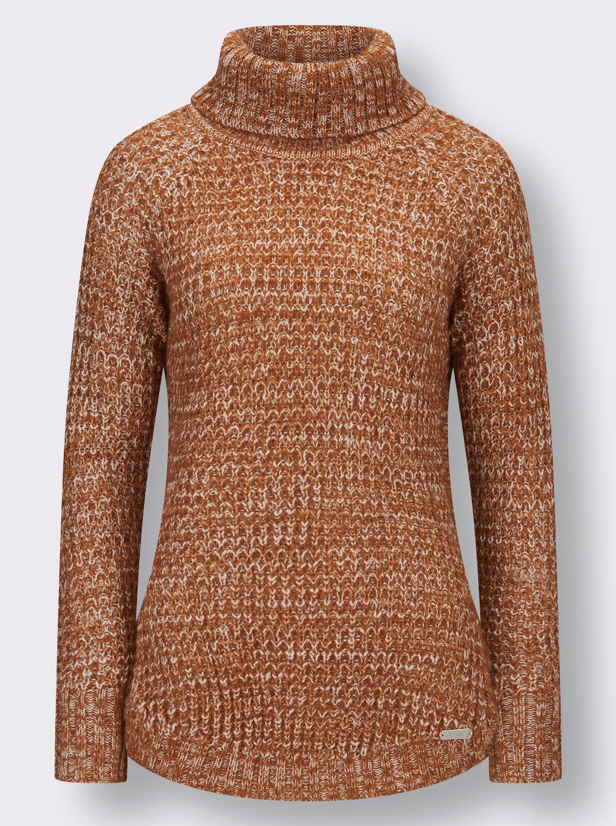 Pullover - cognac-ecru-meliert