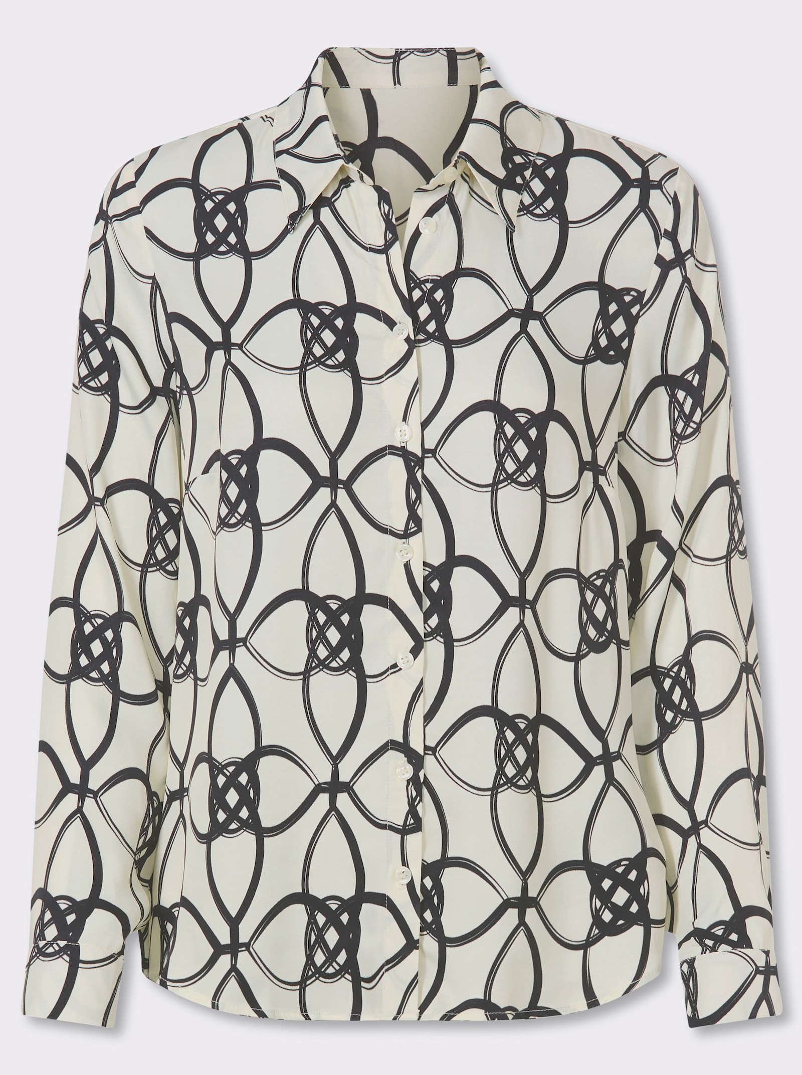 heine Hemdbluse mit Allover-Print - champagner-schwarz-bedruckt